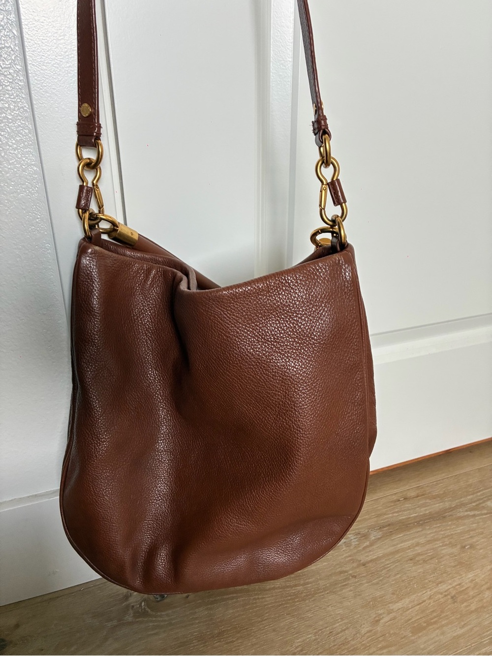 Marc by Marc Jacobs Brown Pebbled Leather Shoulder Hobo - Picture 2 of 4